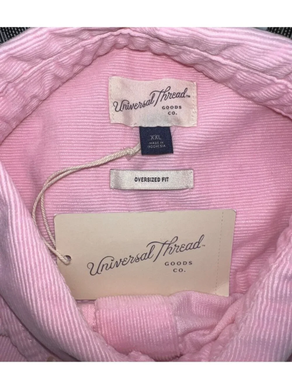 Universal Thread Oversized Fit Pink Corduroy Button-Up Shirt XX-Large NWT - Picture 3 of 3